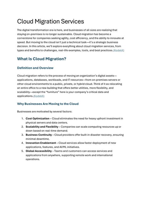Cloud Migration Services.pdf.KodekX Software Development Company