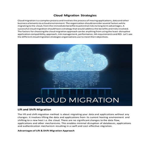 Cloud migration strategies