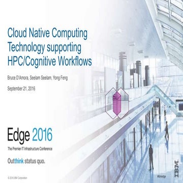 Cloud nativecomputingtechnologysupportinghpc cognitiveworkflows