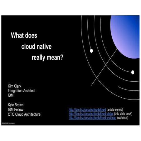 Cloud native defined