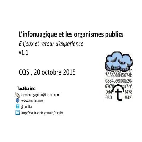 L'infonuagique et les organismes publics