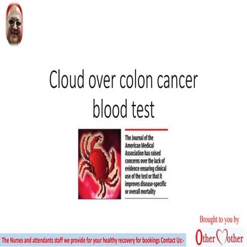 Cloud over colon cancer blood test