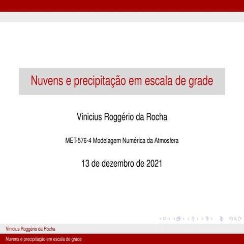Nuvens e precipitação em escala de grade