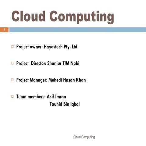 Cloud presentation for marketing purpose