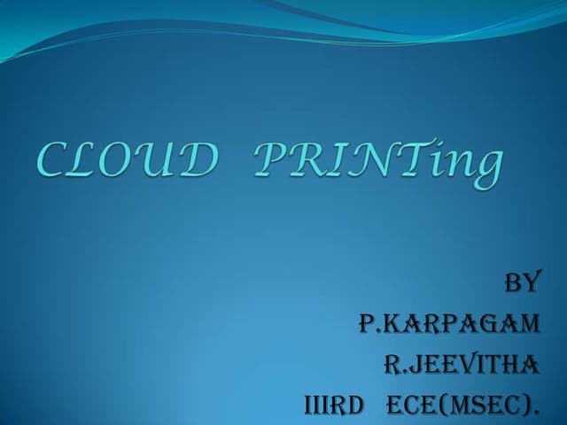 Cloud  printing final