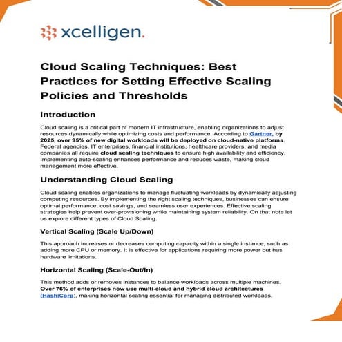 Cloud Scaling Techniques: Best Practices