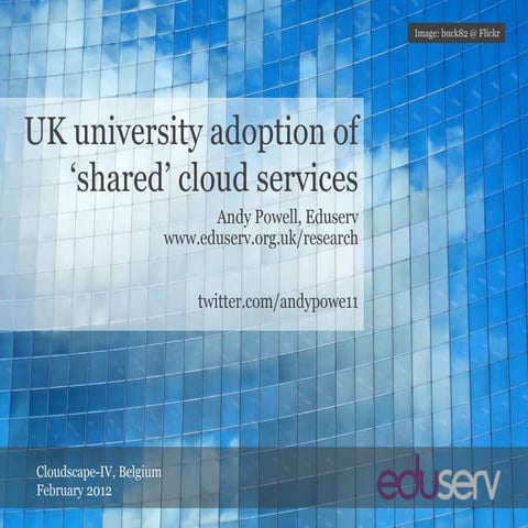 UK university adoption of ‘shared’ cloud services