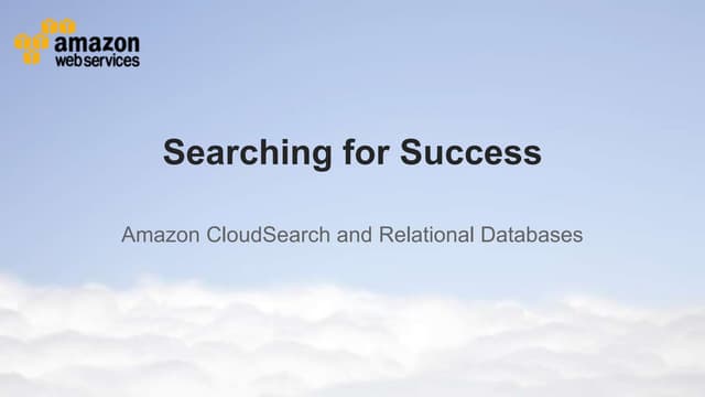 Using Amazon CloudSearch With Datab...