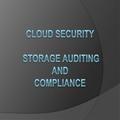 Cloud security - Auditing and Compliance