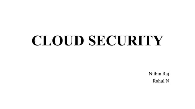 Cloud Computing Security