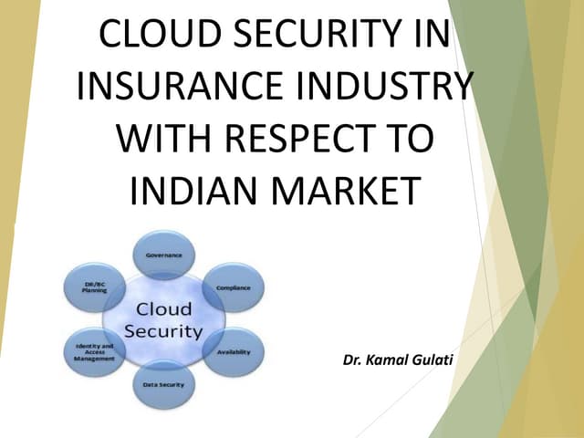 CLOUD SECURITY IN INSURANCE INDUSTRY WITH RESPECT TO INDIAN MARKET