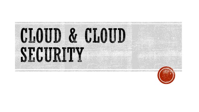 Cloud Security Webinar