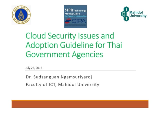 Cloud security and adoption