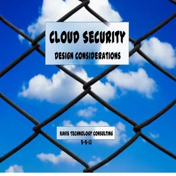 Cloud security design considerations