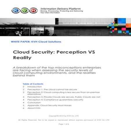 Cloud Security: Perception VS Reality