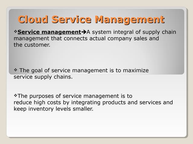 Cloud service management