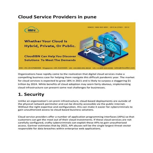 Cloud service providers in pune