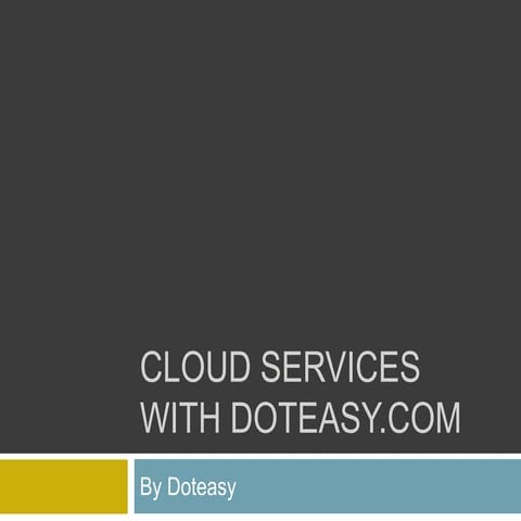 Cloud Services with Doteasy.com