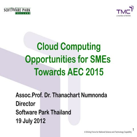 Cloud Computing Opportunities for SMEs  Towards AEC 2015