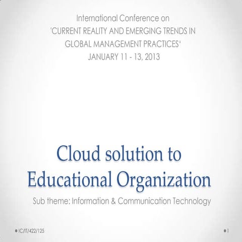 Cloud solution to educational organization