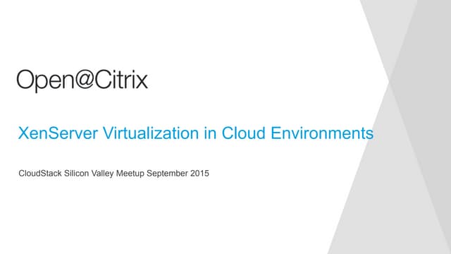 XenServer Virtualization In Cloud Environments