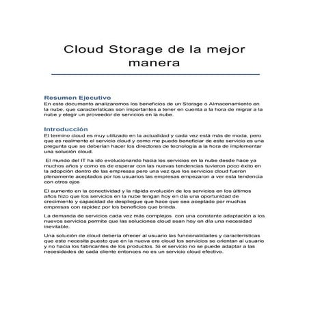 Cloud Storage De La Mejor Manera