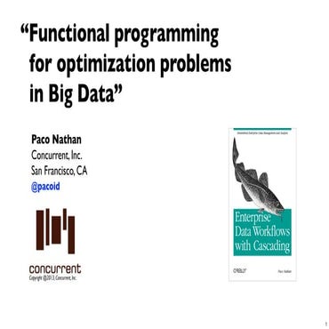 Functional programming   for optimization problems  in Big Data