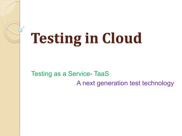 Cloud testing