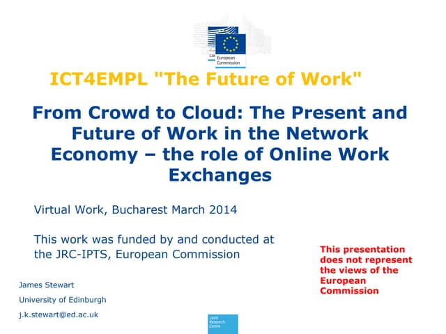 Cloud to crowd talk to COST Virtual work Bucharest 2014
