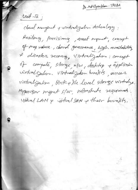 Cloud Computing notes RGPV unit 4