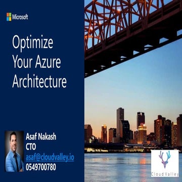 Optimize your azure architecture
