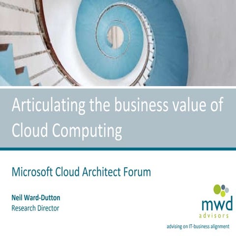 Articulating the value of Cloud computing