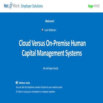 Cloud or On-Premise Human Capital Management (HCM) System