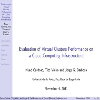 Evaluation of Virtual Clusters Perf...