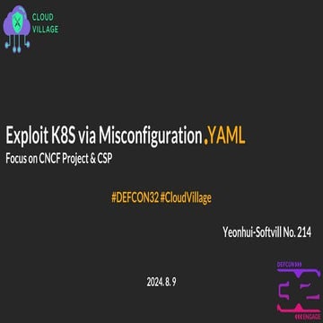 Exploit K8S via Misconfiguration .YAML in CSP environments
