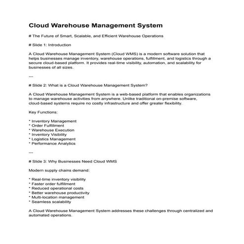 Rfid based warehouse management system | PPTX