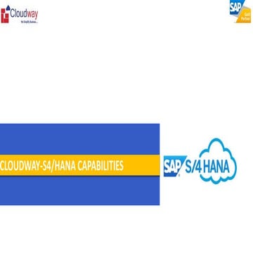 Cloudway s4 hana capabilities