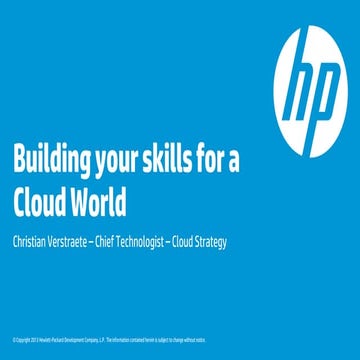 Building your skills for a Cloud World