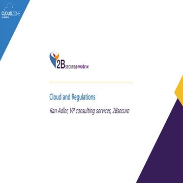 Cloud Regulations and Security Standards by Ran Adler