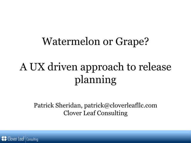UX Iteration Planning