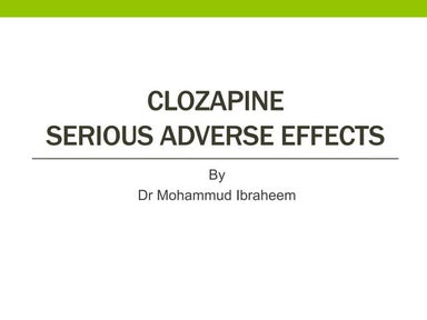 clozapine serious SE