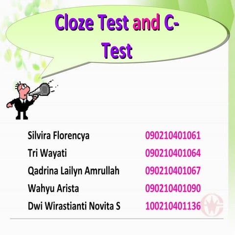 Cloze test and c test