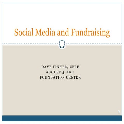 Social Media and Fundraising at Pgh Foundation Center by Dave Tinker, CFRE