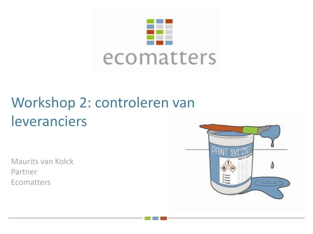 CLP workshop 2 - Controleren van leveranciers