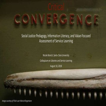 Critical Convergence: Social Justice Pedagogy, Information Literacy, and Valu...