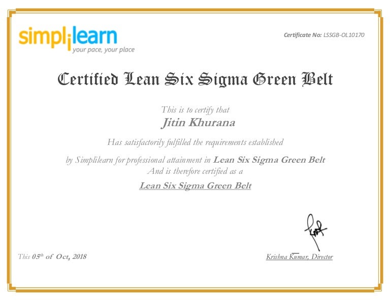 simplilearn six sigma