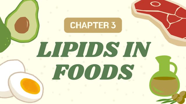 CLT 121 - CHAPTER 3 Food Chemistry Lesson