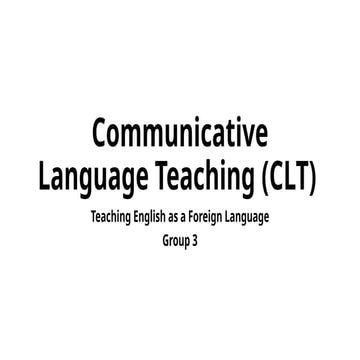 Communicative Language Teaching presentation