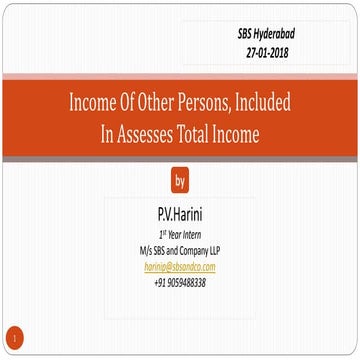Income Of Other Persons, Included In Assesses Total Income | PDF