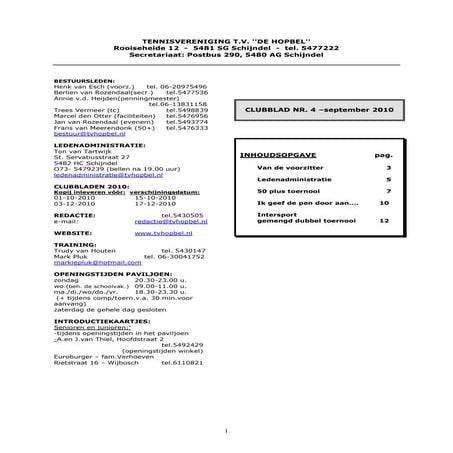 Clubblad september 2010